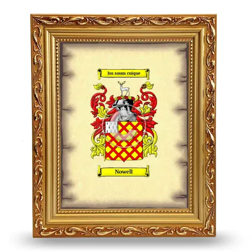Nowell Coat of Arms Framed - Gold