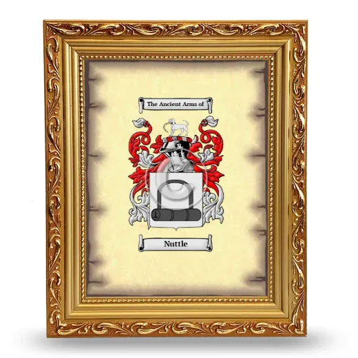 Nuttle Coat of Arms Framed - Gold