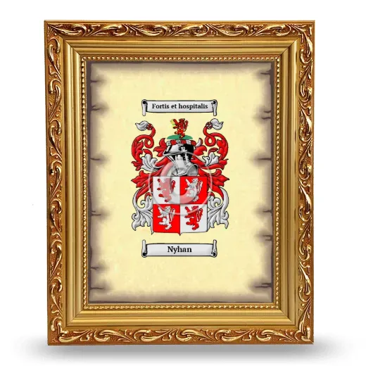 Nyhan Coat of Arms Framed - Gold
