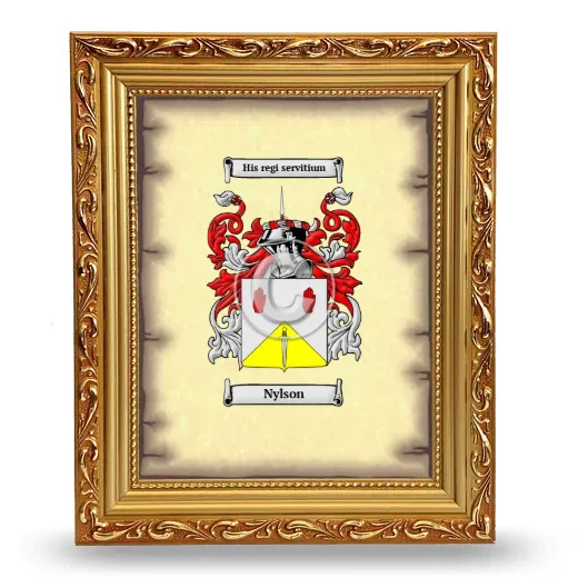 Nylson Coat of Arms Framed - Gold