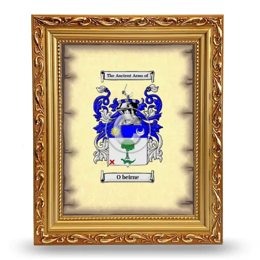O beirne Coat of Arms Framed - Gold