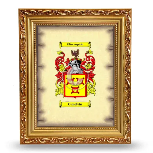 O melvin Coat of Arms Framed - Gold