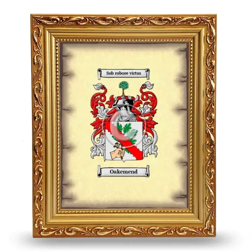 Oakemend Coat of Arms Framed - Gold