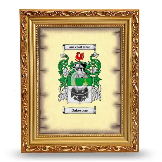 Oakesone Coat of Arms Framed - Gold