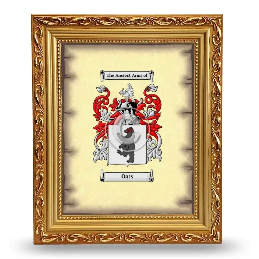 Oats Coat of Arms Framed - Gold