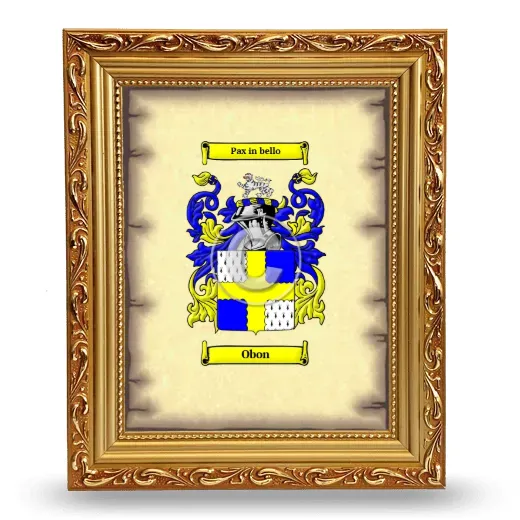 Obon Coat of Arms Framed - Gold