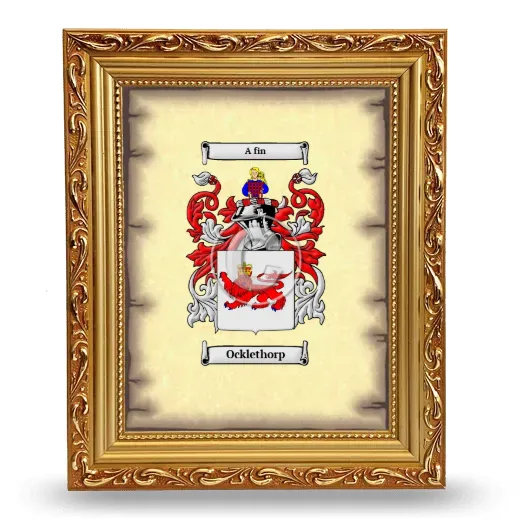 Ocklethorp Coat of Arms Framed - Gold