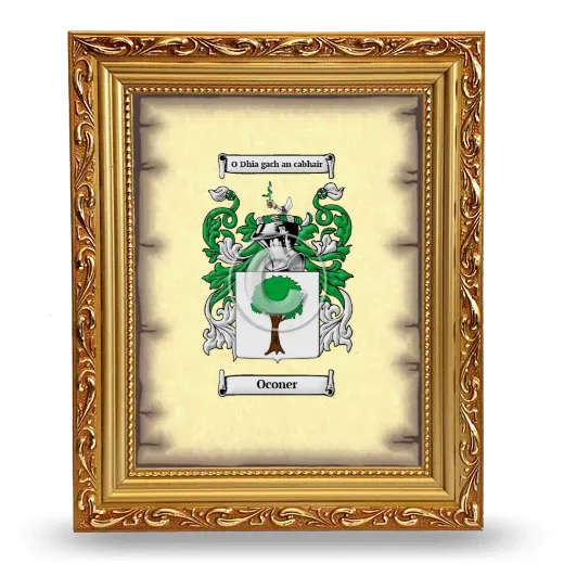 Oconer Coat of Arms Framed - Gold