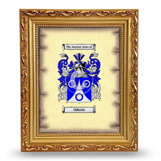Odazio Coat of Arms Framed - Gold