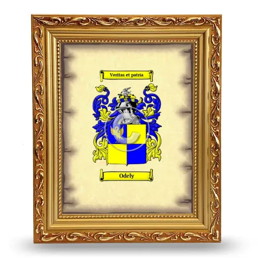 Odely Coat of Arms Framed - Gold