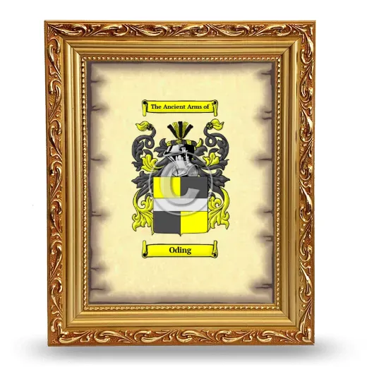 Oding Coat of Arms Framed - Gold