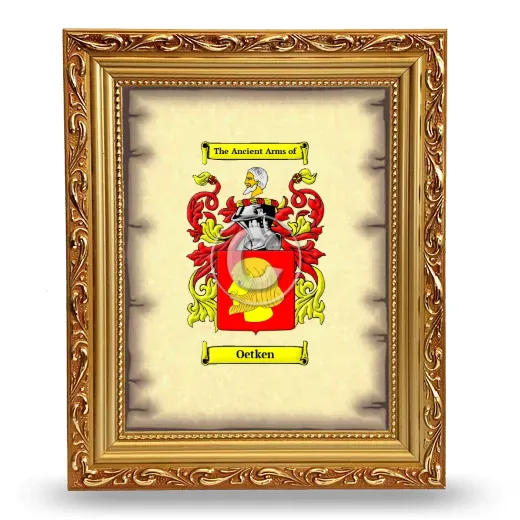 Oetken Coat of Arms Framed - Gold