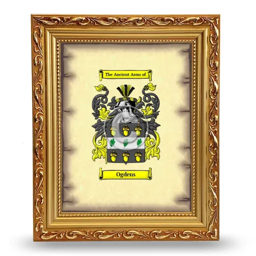 Ogdens Coat of Arms Framed - Gold