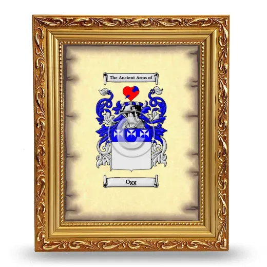 Ogg Coat of Arms Framed - Gold