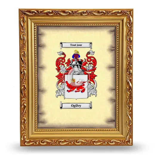 Ogilvy Coat of Arms Framed - Gold