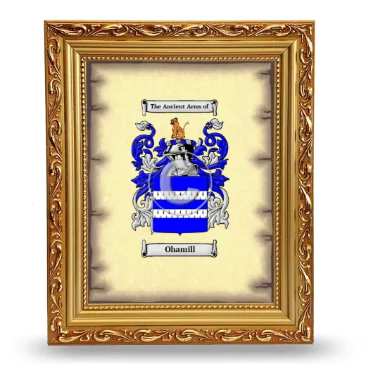 Ohamill Coat of Arms Framed - Gold