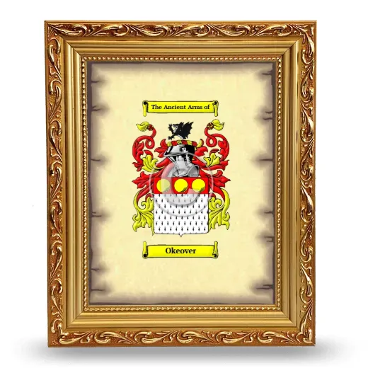 Okeover Coat of Arms Framed - Gold