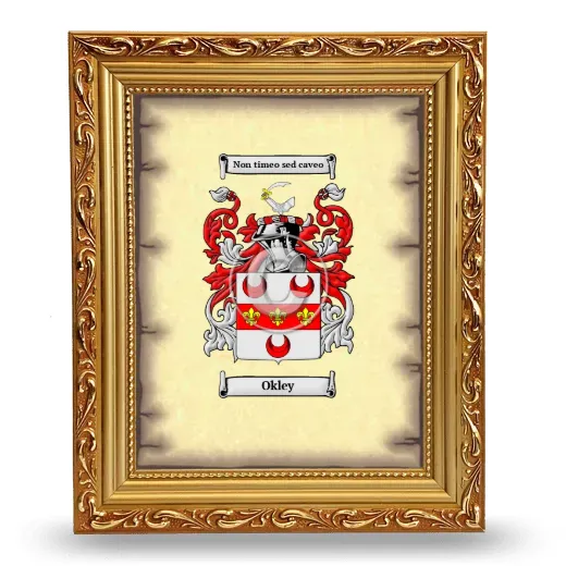 Okley Coat of Arms Framed - Gold