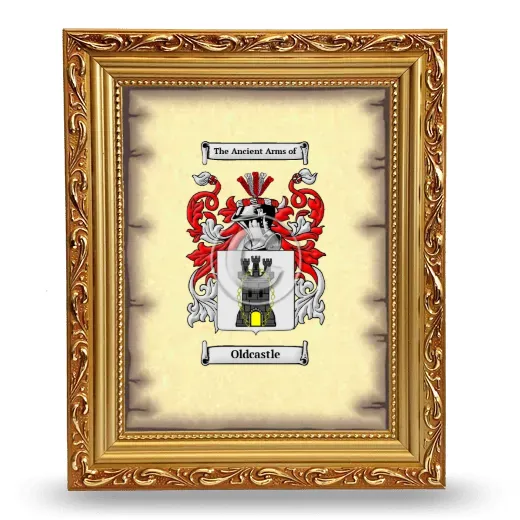 Oldcastle Coat of Arms Framed - Gold