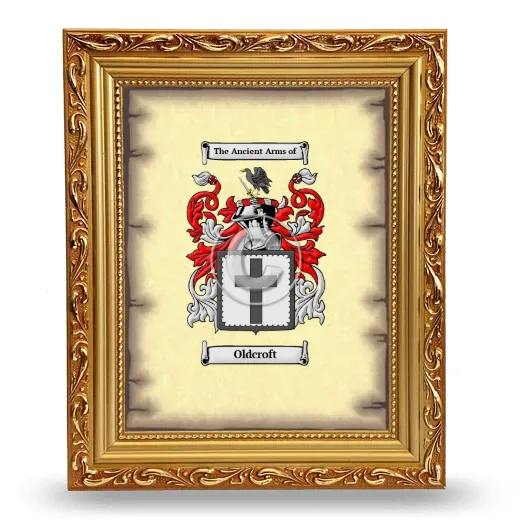 Oldcroft Coat of Arms Framed - Gold