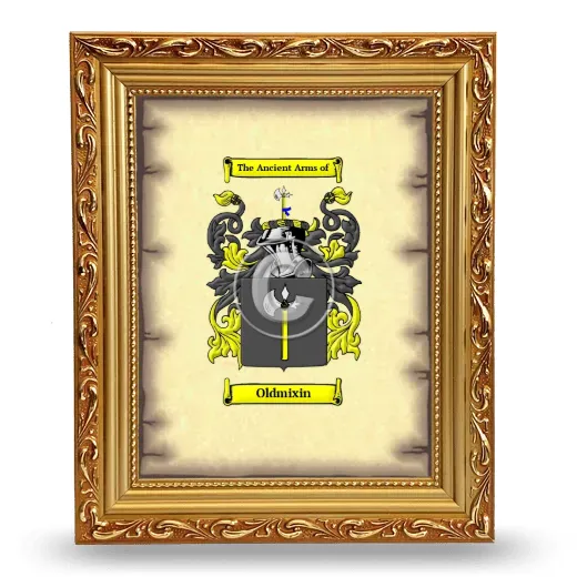 Oldmixin Coat of Arms Framed - Gold