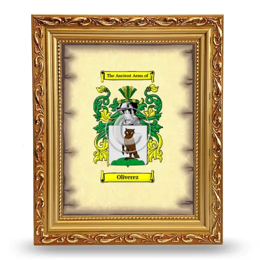 Oliverez Coat of Arms Framed - Gold