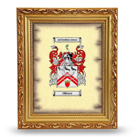 Olivers Coat of Arms Framed - Gold