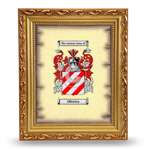 Olivetta Coat of Arms Framed - Gold