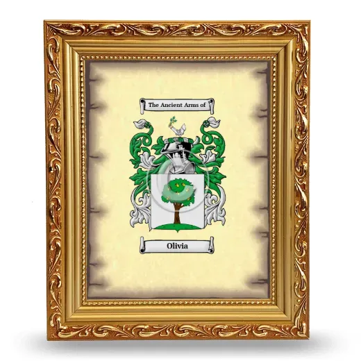Olivia Coat of Arms Framed - Gold