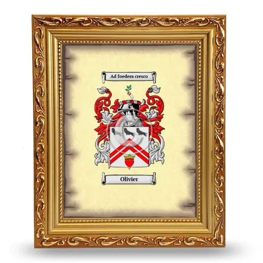 Olivier Coat of Arms Framed - Gold