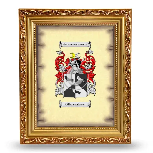Ollerenshaw Coat of Arms Framed - Gold