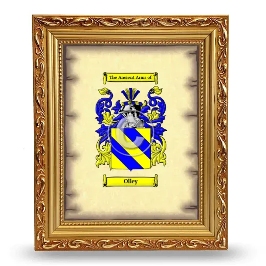 Olley Coat of Arms Framed - Gold