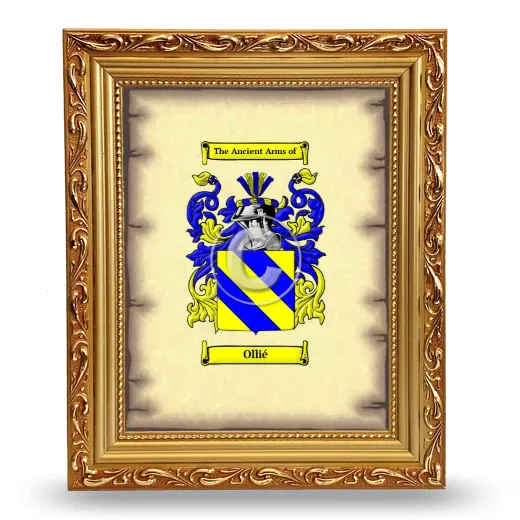 Ollié Coat of Arms Framed - Gold