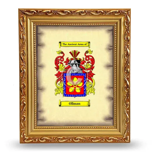 Ollman Coat of Arms Framed - Gold