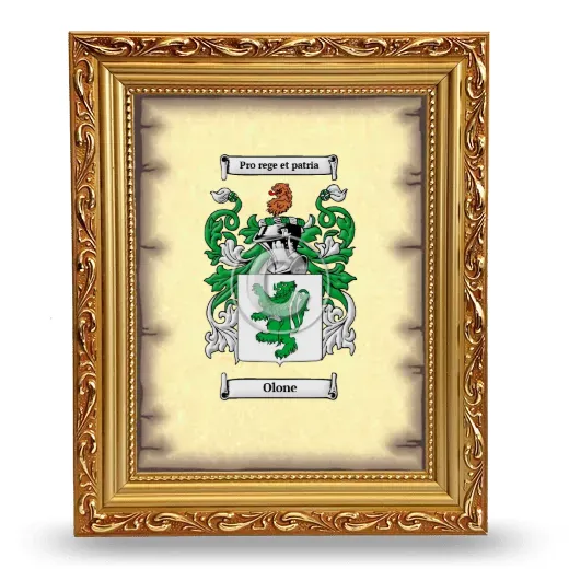 Olone Coat of Arms Framed - Gold