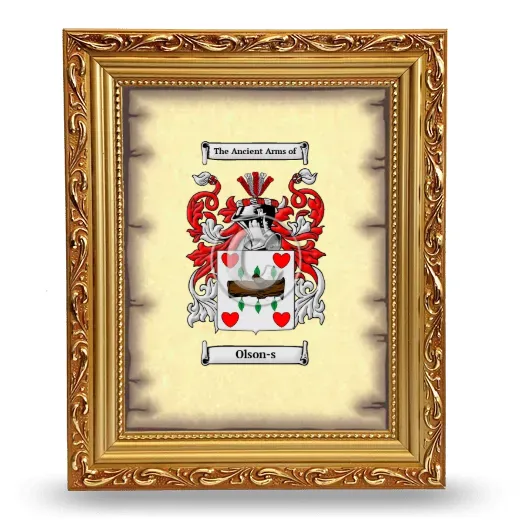 Olson-s Coat of Arms Framed - Gold