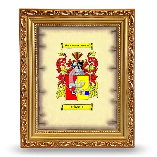 Olson-s Coat of Arms Framed - Gold