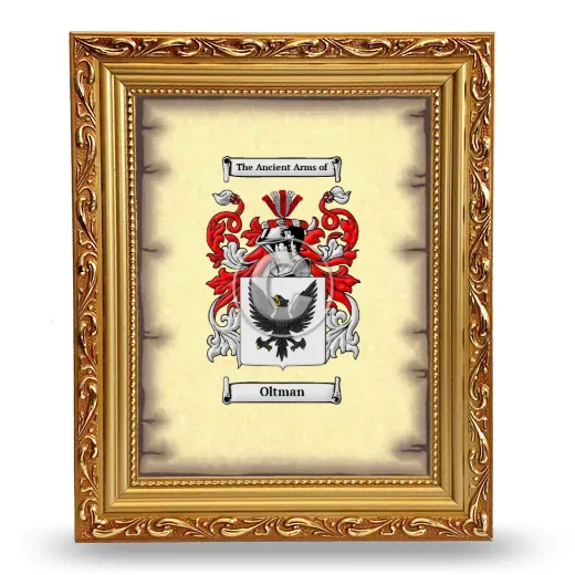 Oltman Coat of Arms Framed - Gold