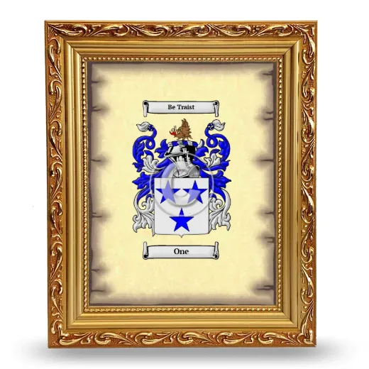 One Coat of Arms Framed - Gold