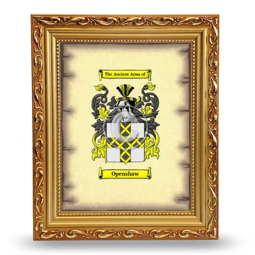 Openshaw Coat of Arms Framed - Gold