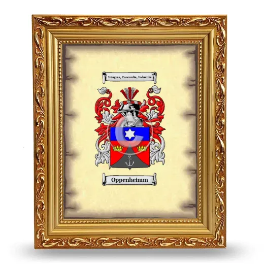 Oppenheimm Coat of Arms Framed - Gold