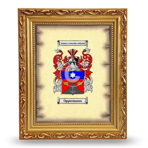 Oppermann Coat of Arms Framed - Gold