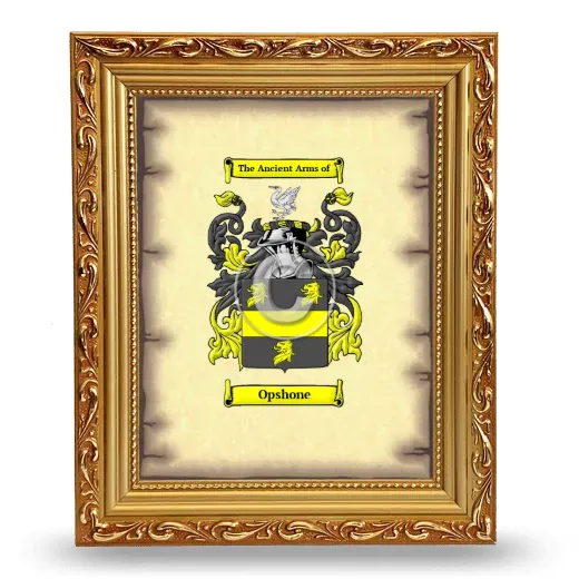 Opshone Coat of Arms Framed - Gold