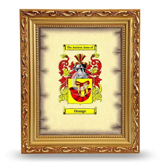 Orange Coat of Arms Framed - Gold