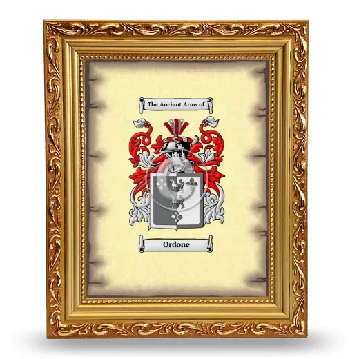 Ordone Coat of Arms Framed - Gold