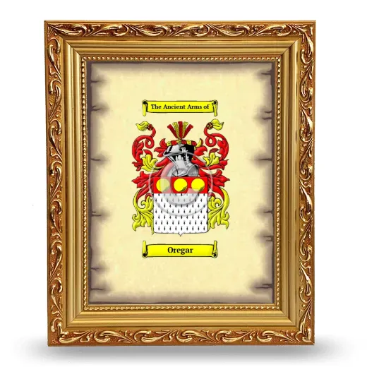 Oregar Coat of Arms Framed - Gold