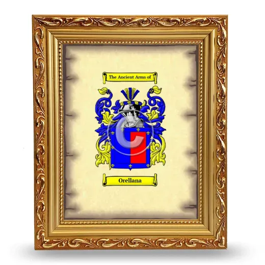 Orellana Coat of Arms Framed - Gold