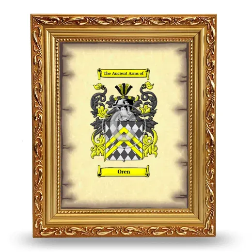 Oren Coat of Arms Framed - Gold