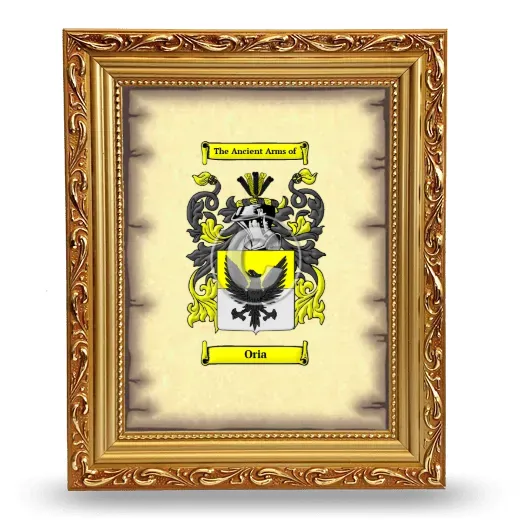 Oria Coat of Arms Framed - Gold