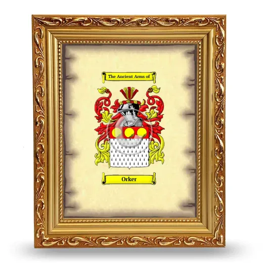 Orker Coat of Arms Framed - Gold